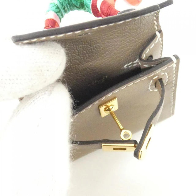 Hermes Mini Kelly Twilly Bag Charm Etoupe Gold Hardware
