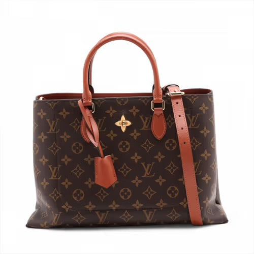 Louis Vuitton Flower Tote Monogram Canvas Cognac Brown