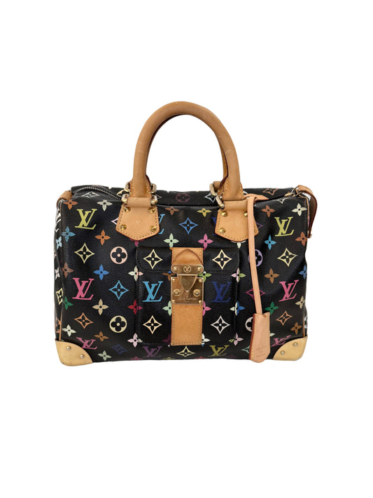 Louis Vuitton Takashi Murakami Multicolor Speedy 30 Monogram Black