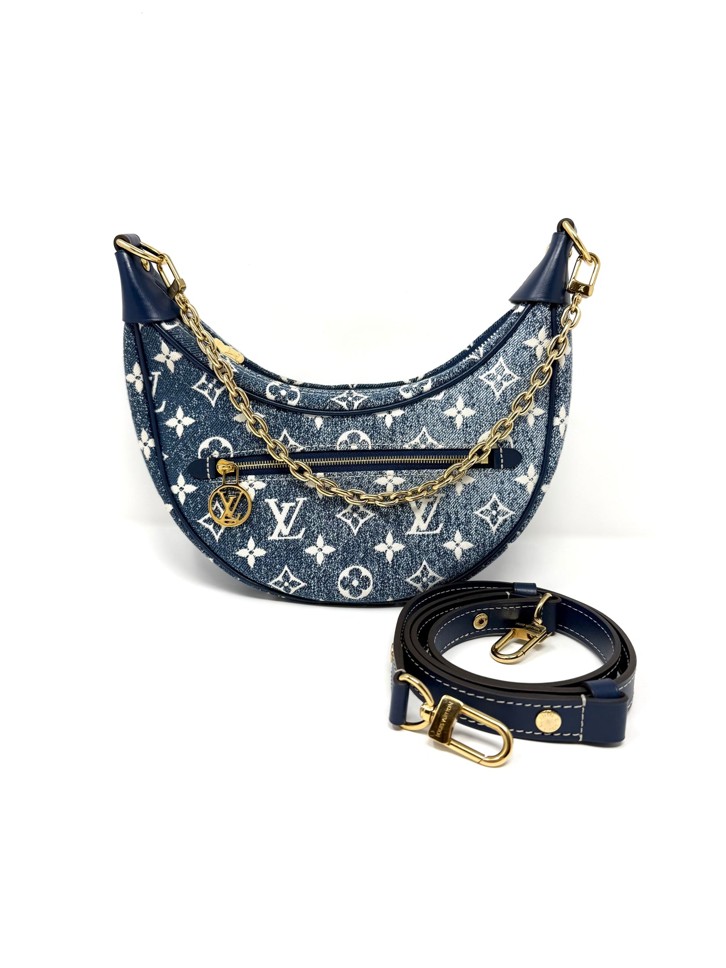 Louis Vuitton Loop Blue Denim Monogram Jacquard Hobo