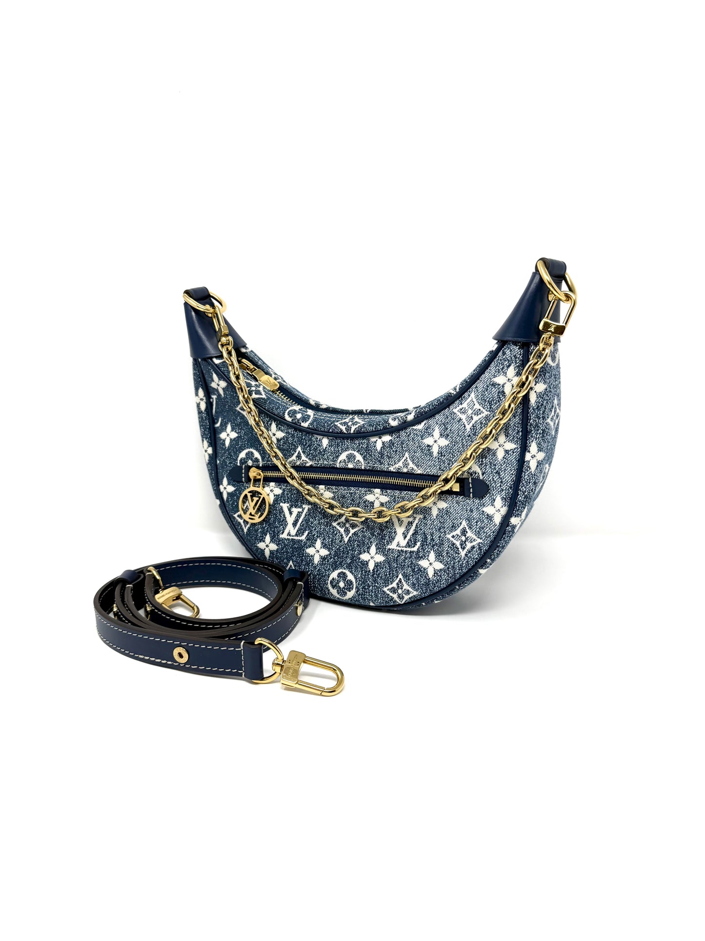 Louis Vuitton Loop Blue Denim Monogram Jacquard Hobo
