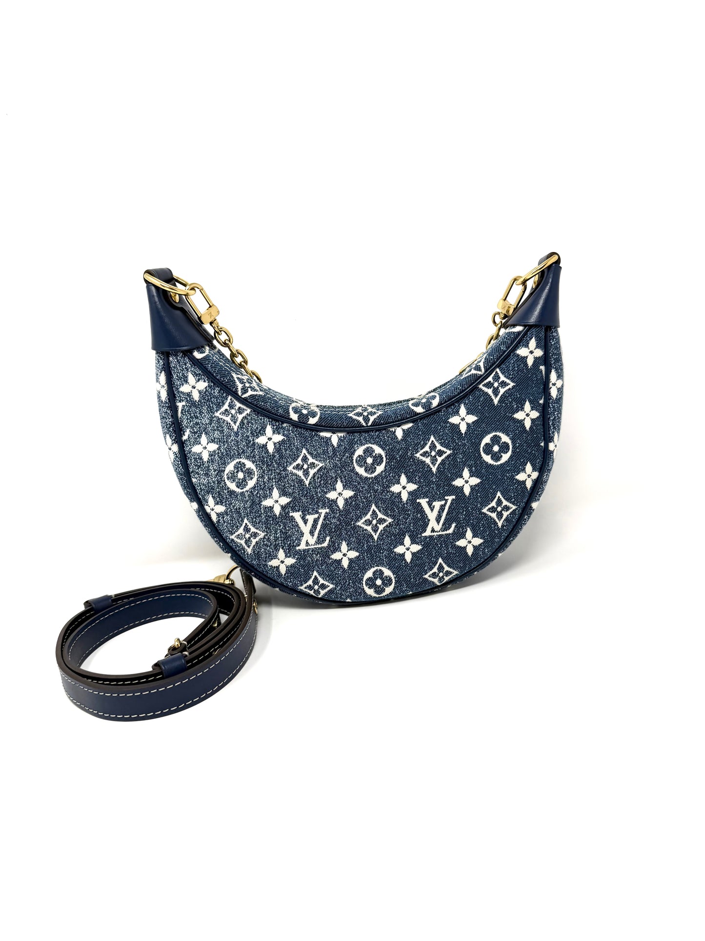 Louis Vuitton Loop Blue Denim Monogram Jacquard Hobo