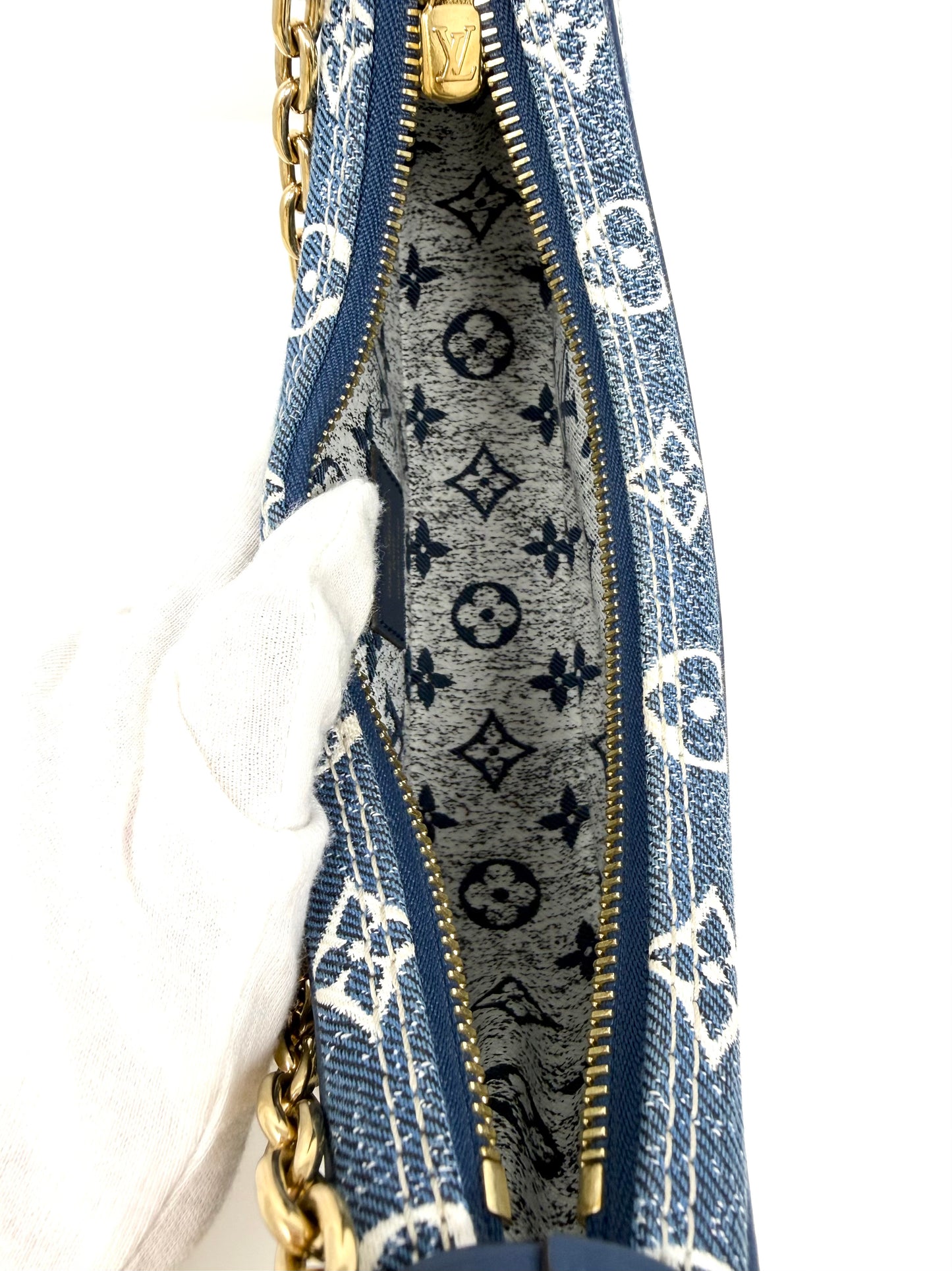 Louis Vuitton Loop Blue Denim Monogram Jacquard Hobo