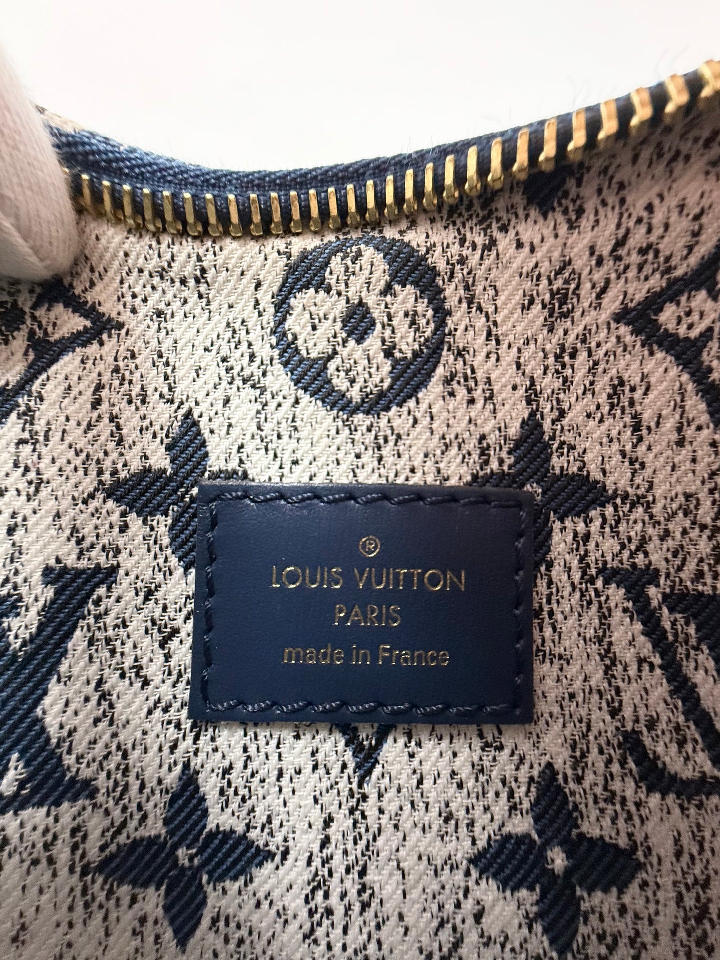 Louis Vuitton Loop Blue Denim Monogram Jacquard Hobo