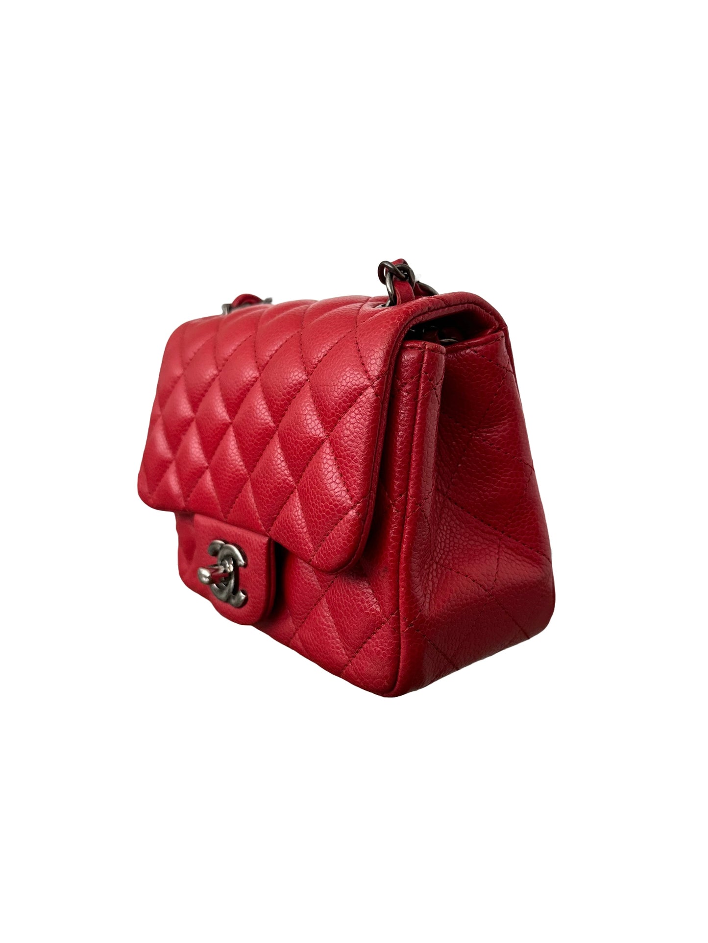 Chanel Classic Flap Quilted Square Mini Red Caviar