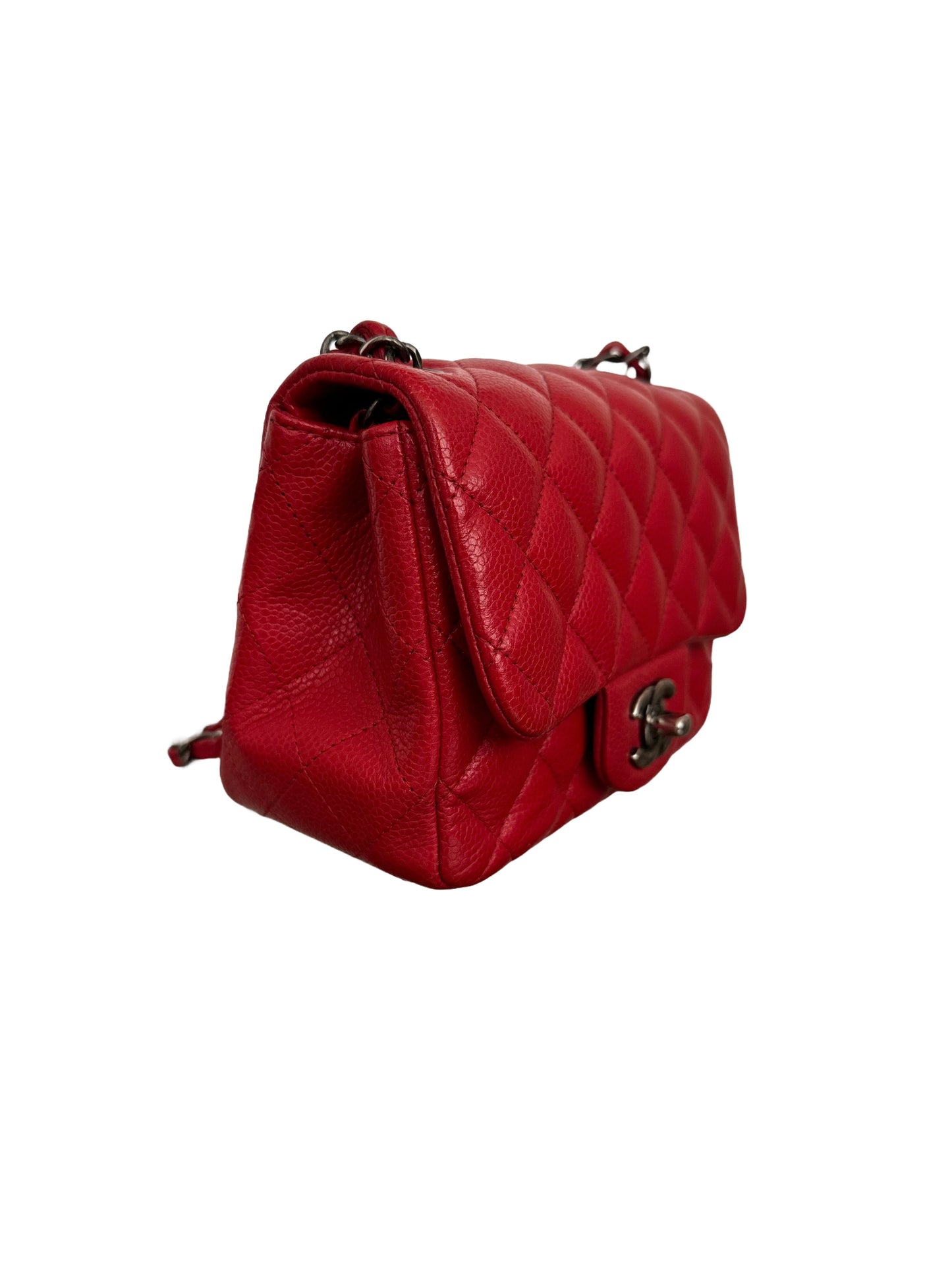 Chanel Classic Flap Quilted Square Mini Red Caviar