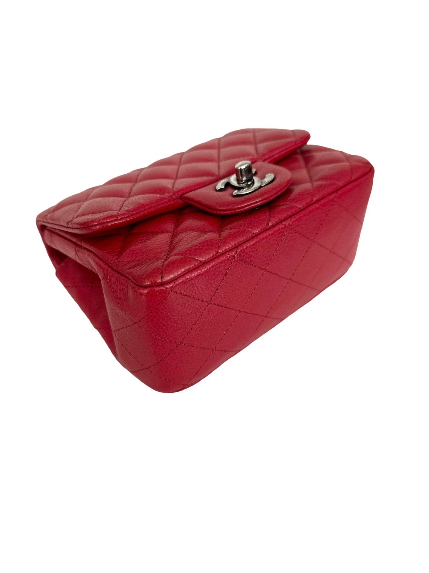 Chanel Classic Flap Quilted Square Mini Red Caviar