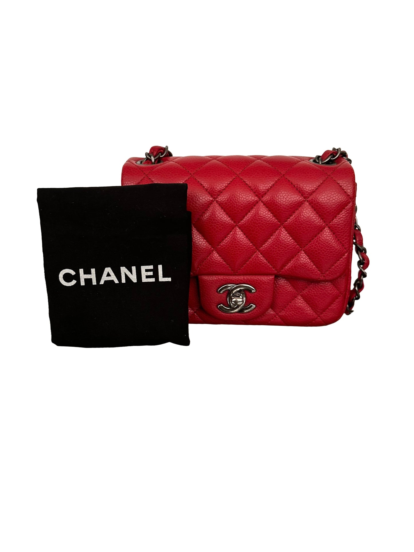 Chanel Classic Flap Quilted Square Mini Red Caviar