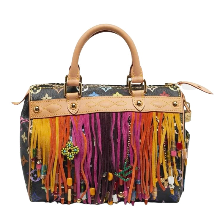 Louis Vuitton Takashi Murakami Speedy 25 Fringe Multicolor Black