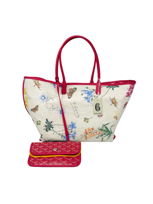 Goyard Saint Louis PM Tote Le Jardin Fuschia Pink Garden Reversible