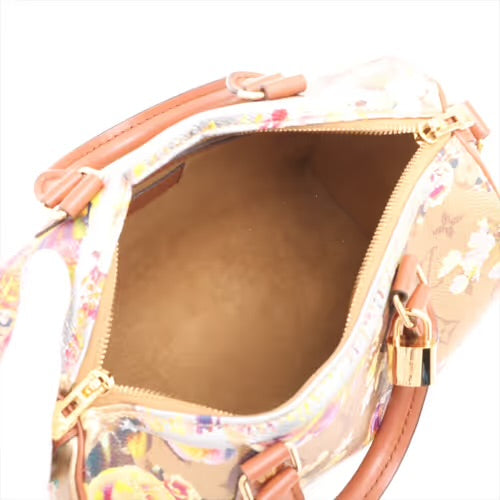 Louis Vuitton LV Garden Metallic Monogram Speedy Bandouliere 25 Multicolor Gold