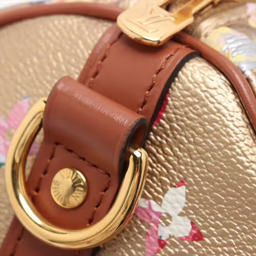 Louis Vuitton LV Garden Metallic Monogram Speedy Bandouliere 25 Multicolor Gold