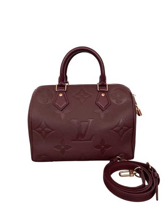 Louis Vuitton Speedy 25 Bandouliere Burgundy Wine Monogram Giant