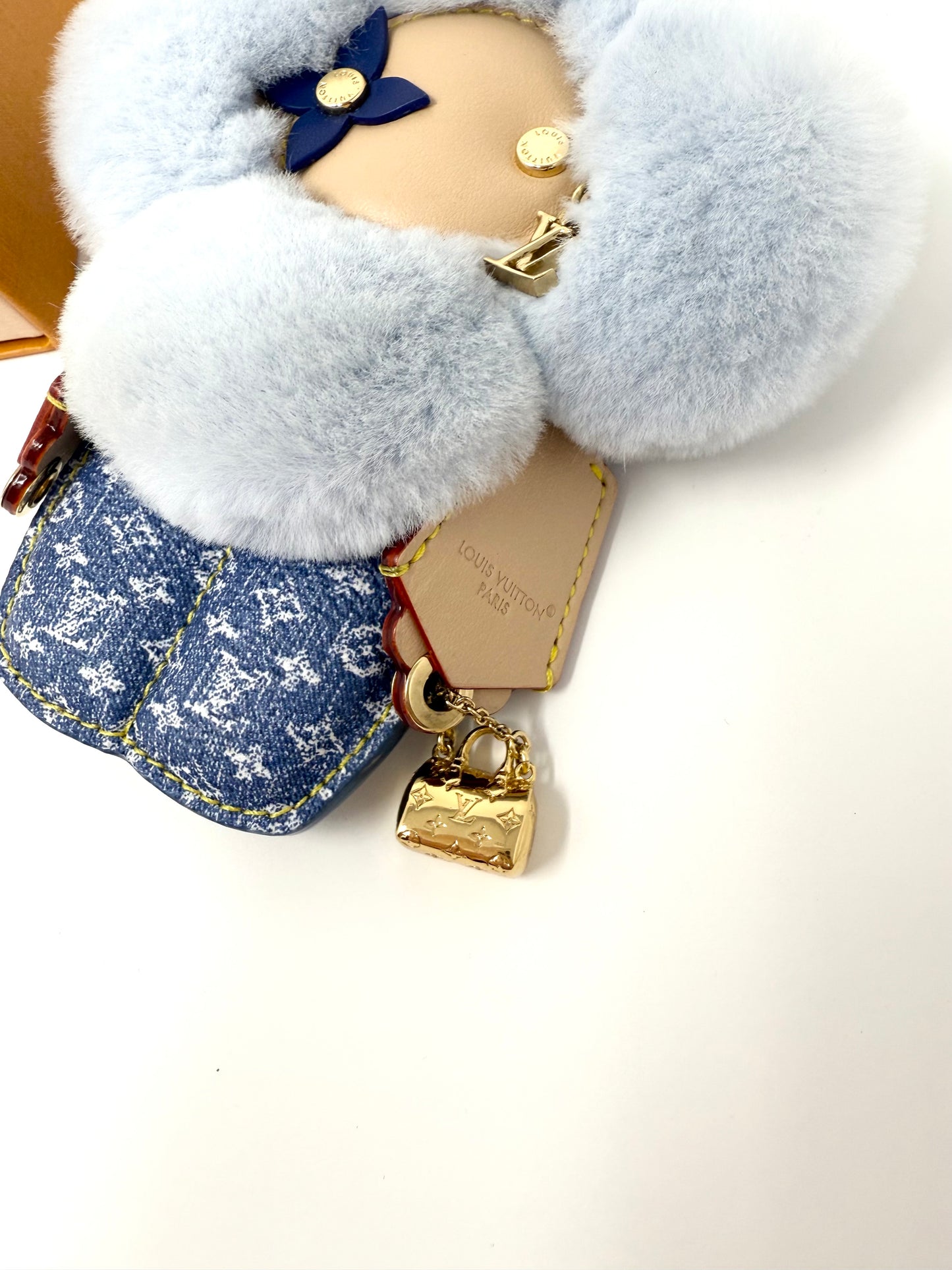Louis Vuitton Vivienne Fashionista Bag Charm Denim Blue