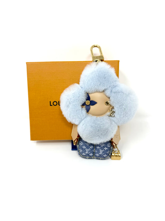 Louis Vuitton Vivienne Fashionista Bag Charm Denim Blue