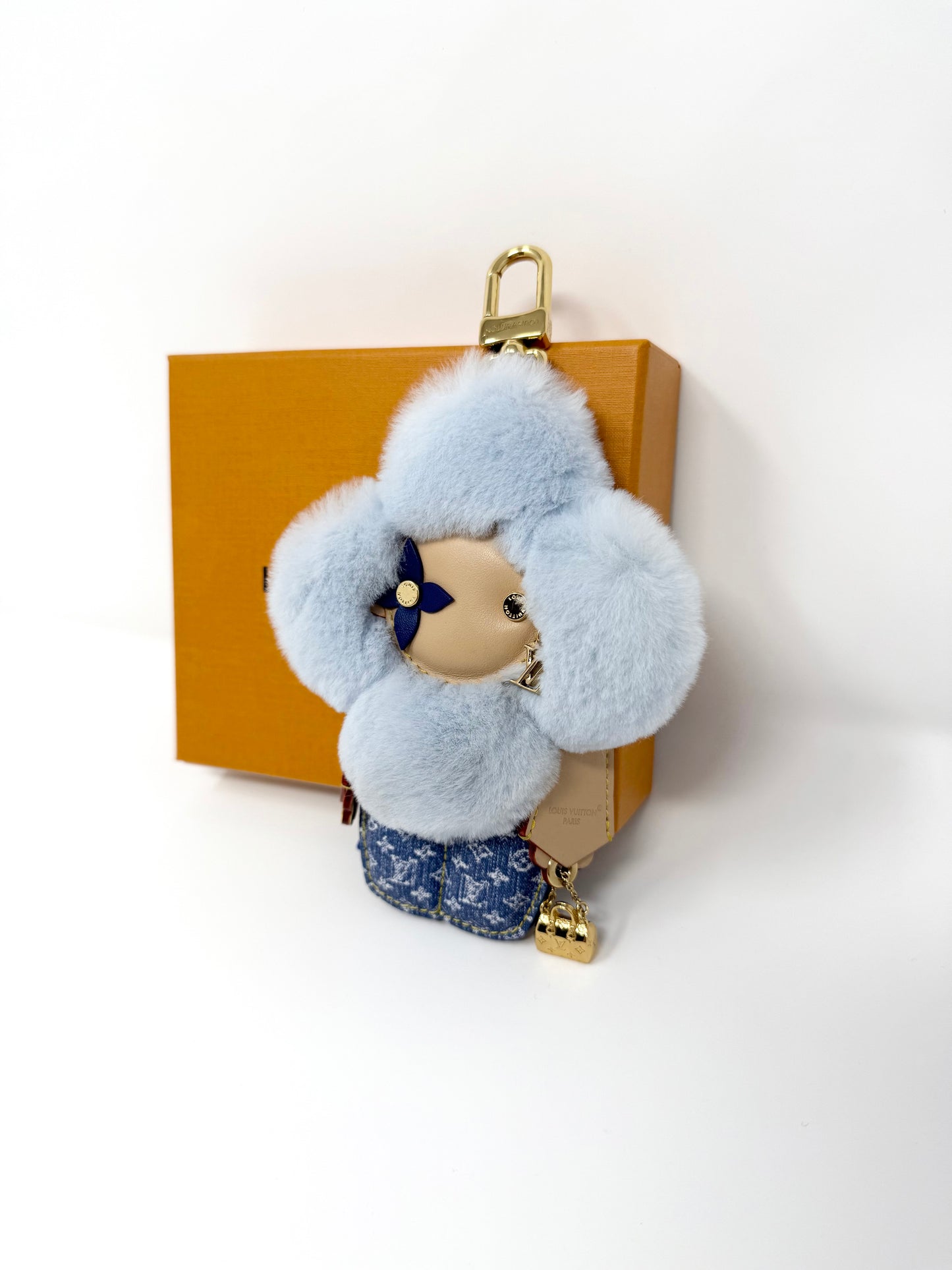 Louis Vuitton Vivienne Fashionista Bag Charm Denim Blue