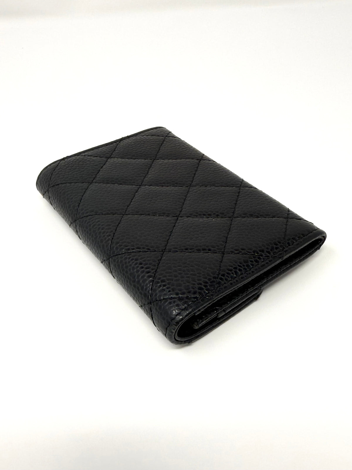 Chanel Classic Flap Card Holder Wallet Black Caviar Silver Hardware