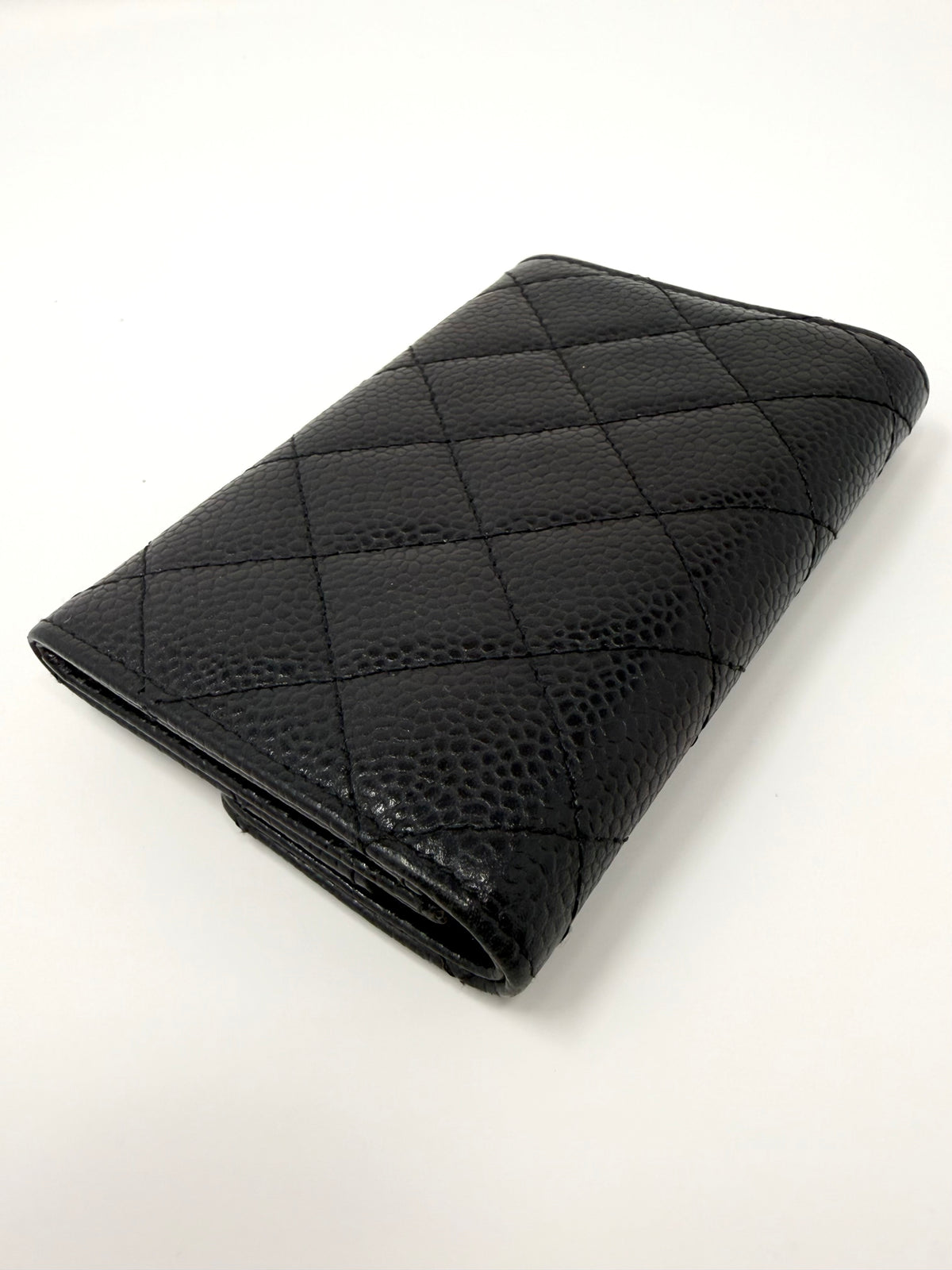 Chanel Classic Flap Card Holder Wallet Black Caviar Silver Hardware
