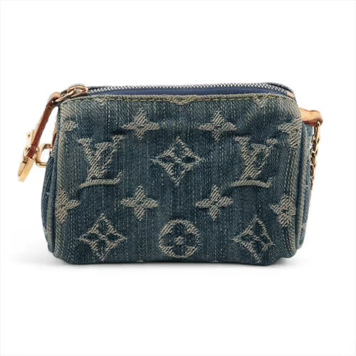 Louis Vuitton Monogram Denim Trousse Speedy PM Pouch Key Holder