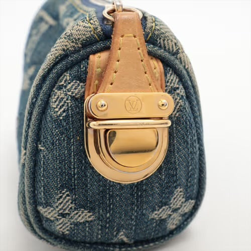 Louis Vuitton Monogram Denim Trousse Speedy PM Pouch Key Holder