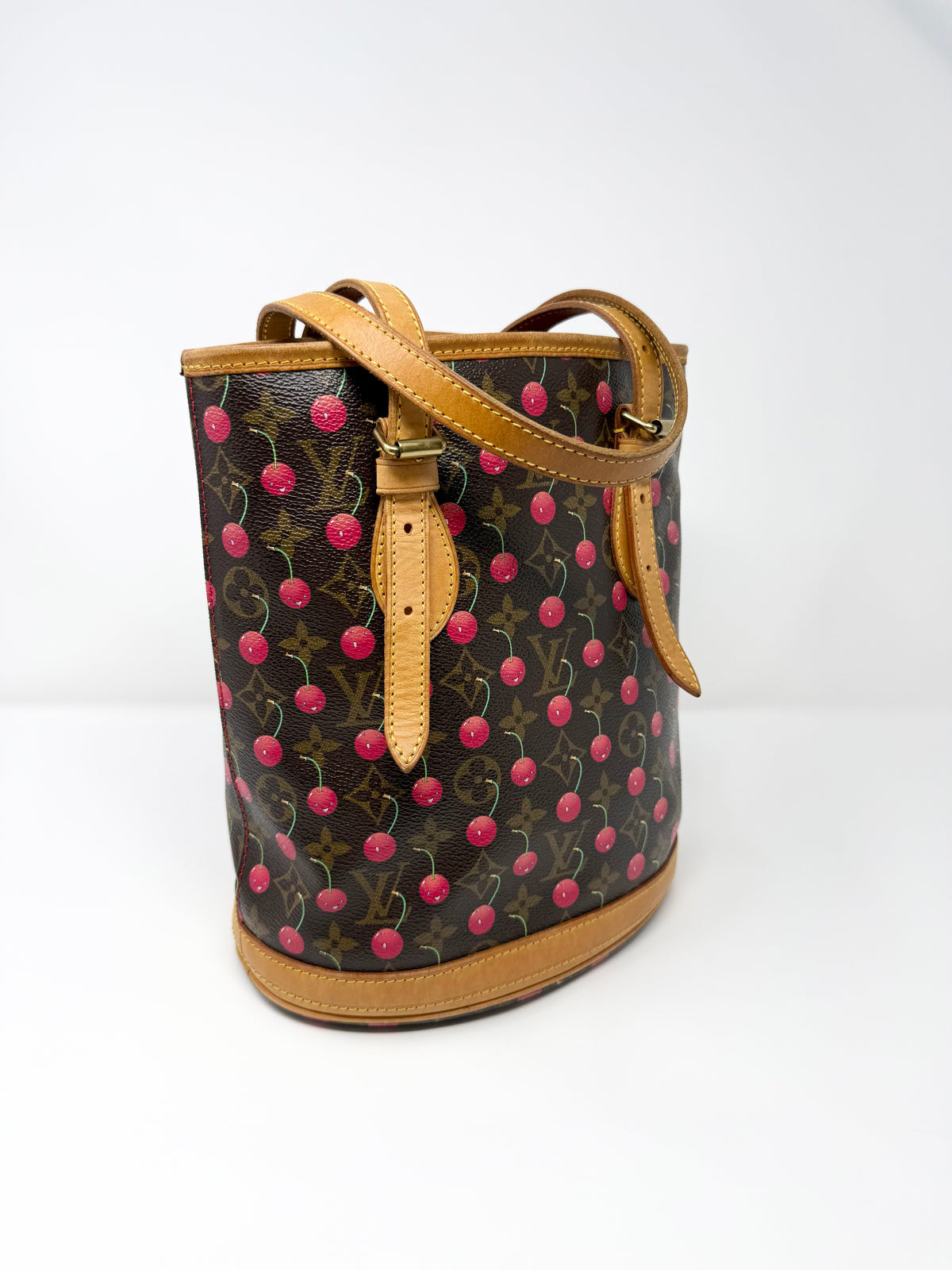 Louis Vuitton x Takashi Murakami Monogram Cerises Cherry Bucket Tote Bag PM