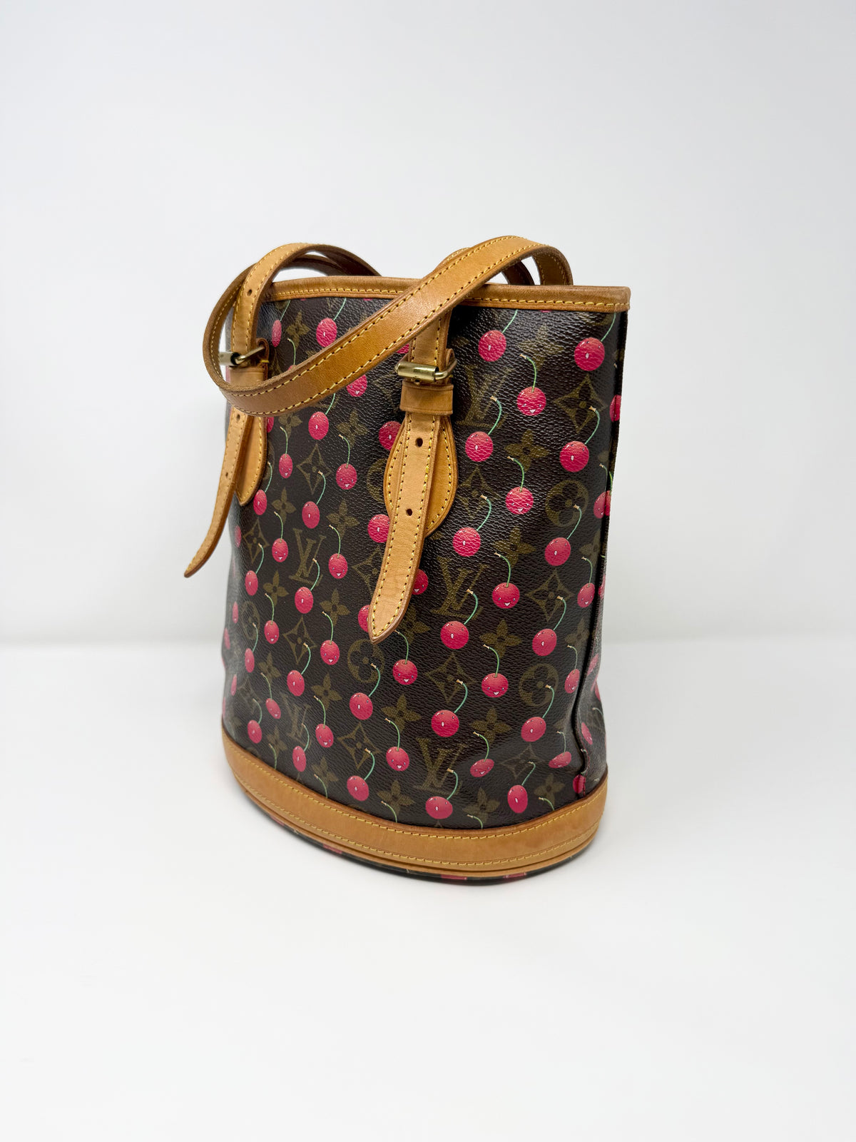 Louis Vuitton x Takashi Murakami Monogram Cerises Cherry Bucket Tote Bag PM