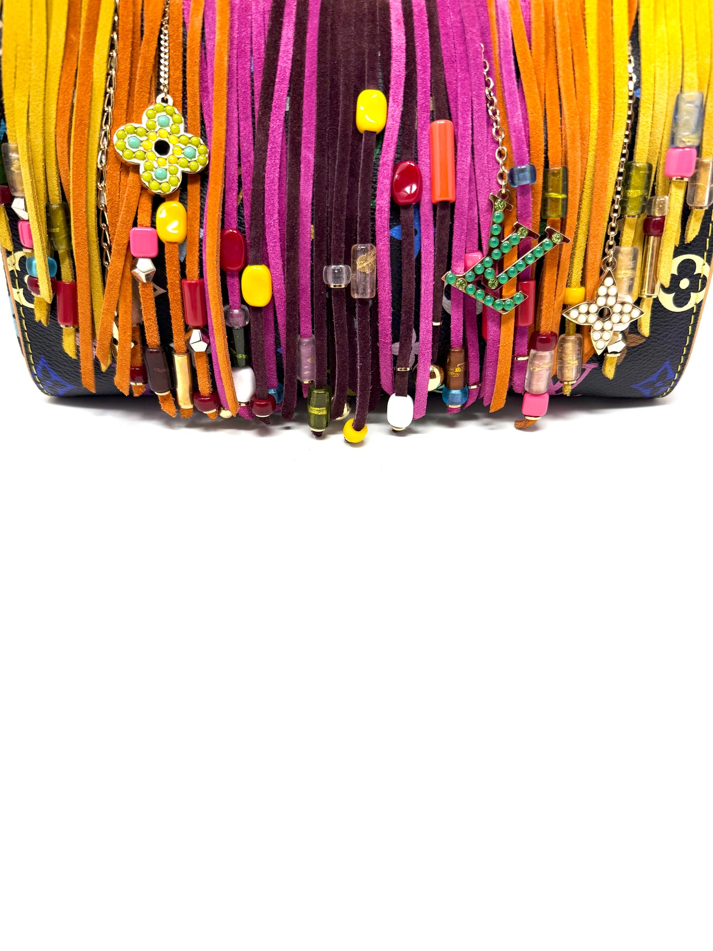 Louis Vuitton Takashi Murakami Speedy 25 Fringe Multicolor Black
