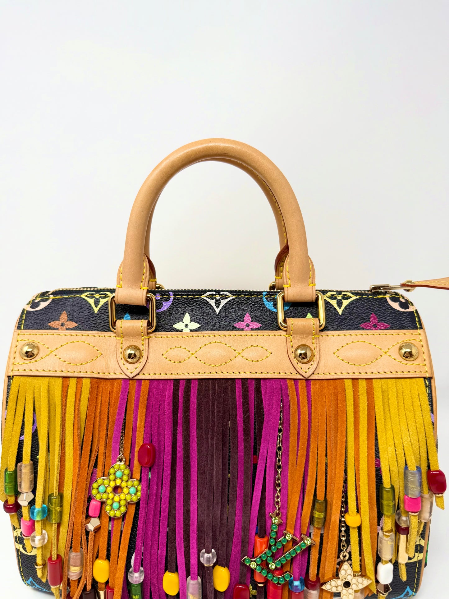 Louis Vuitton Takashi Murakami Speedy 25 Fringe Multicolor Black