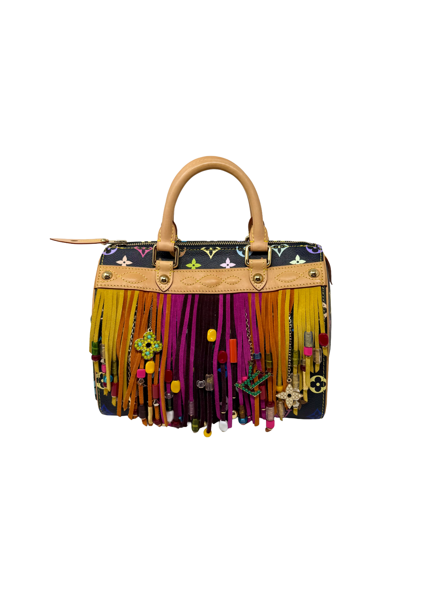 Louis Vuitton Takashi Murakami Speedy 25 Fringe Multicolor Black