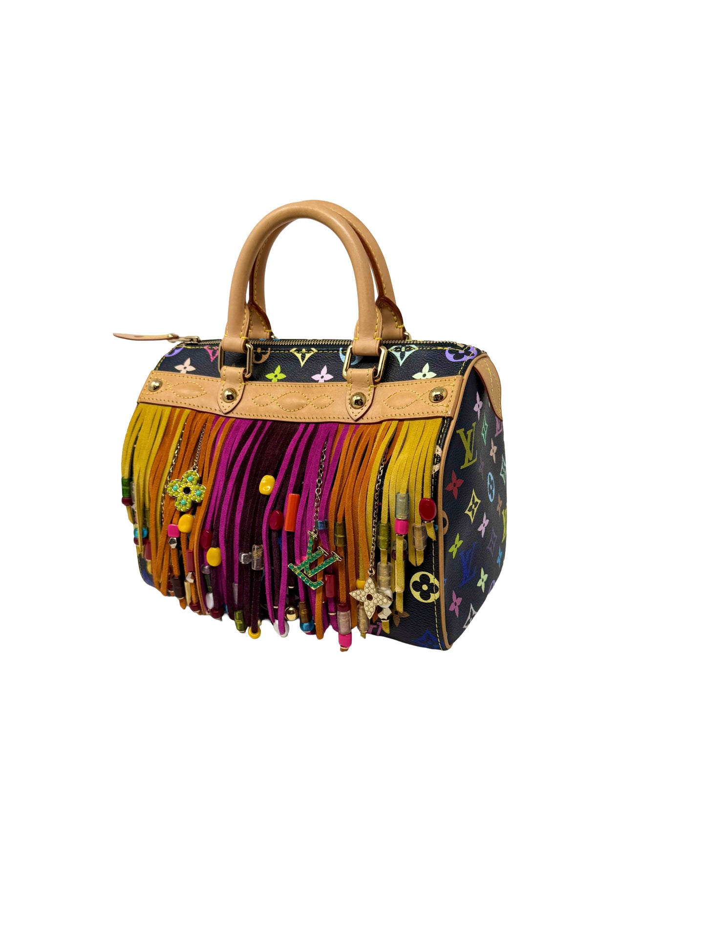 Louis Vuitton Takashi Murakami Speedy 25 Fringe Multicolor Black