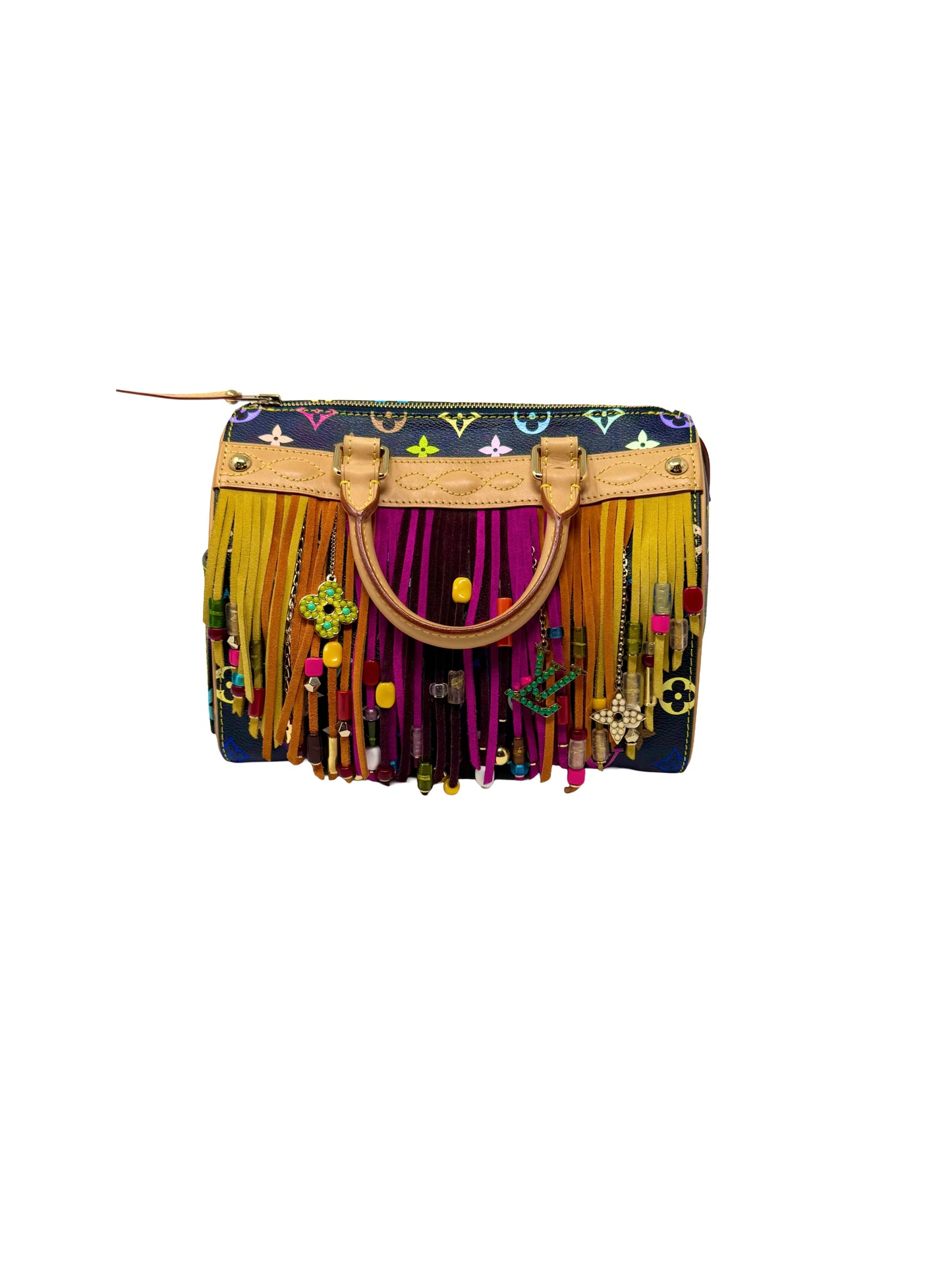 Louis Vuitton Takashi Murakami Speedy 25 Fringe Multicolor Black