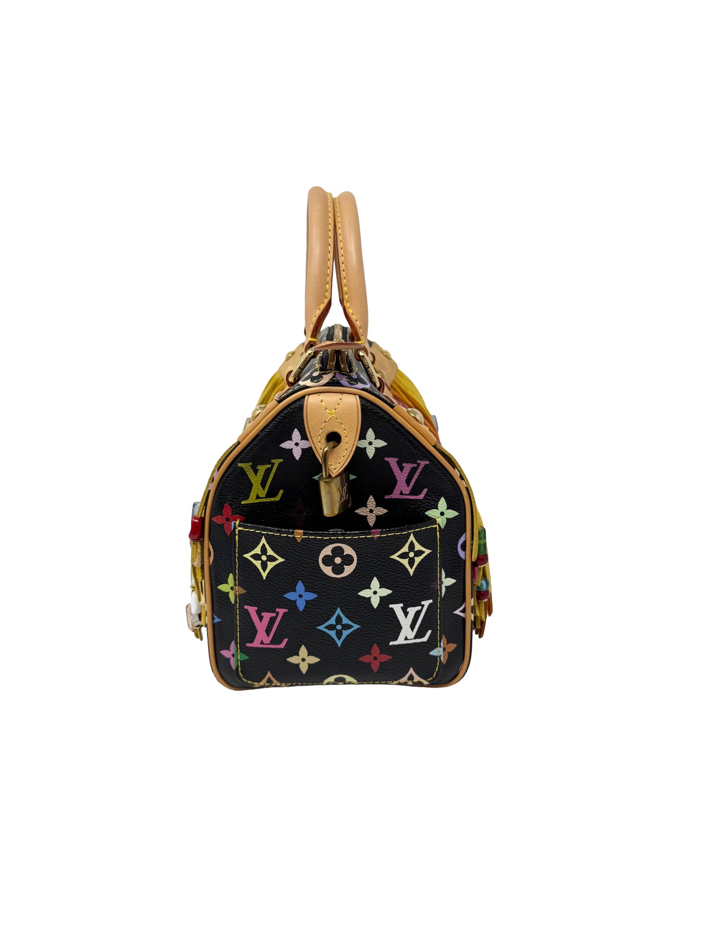 Louis Vuitton Takashi Murakami Speedy 25 Fringe Multicolor Black