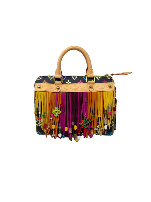 Louis Vuitton Takashi Murakami Speedy 25 Fringe Multicolor Black