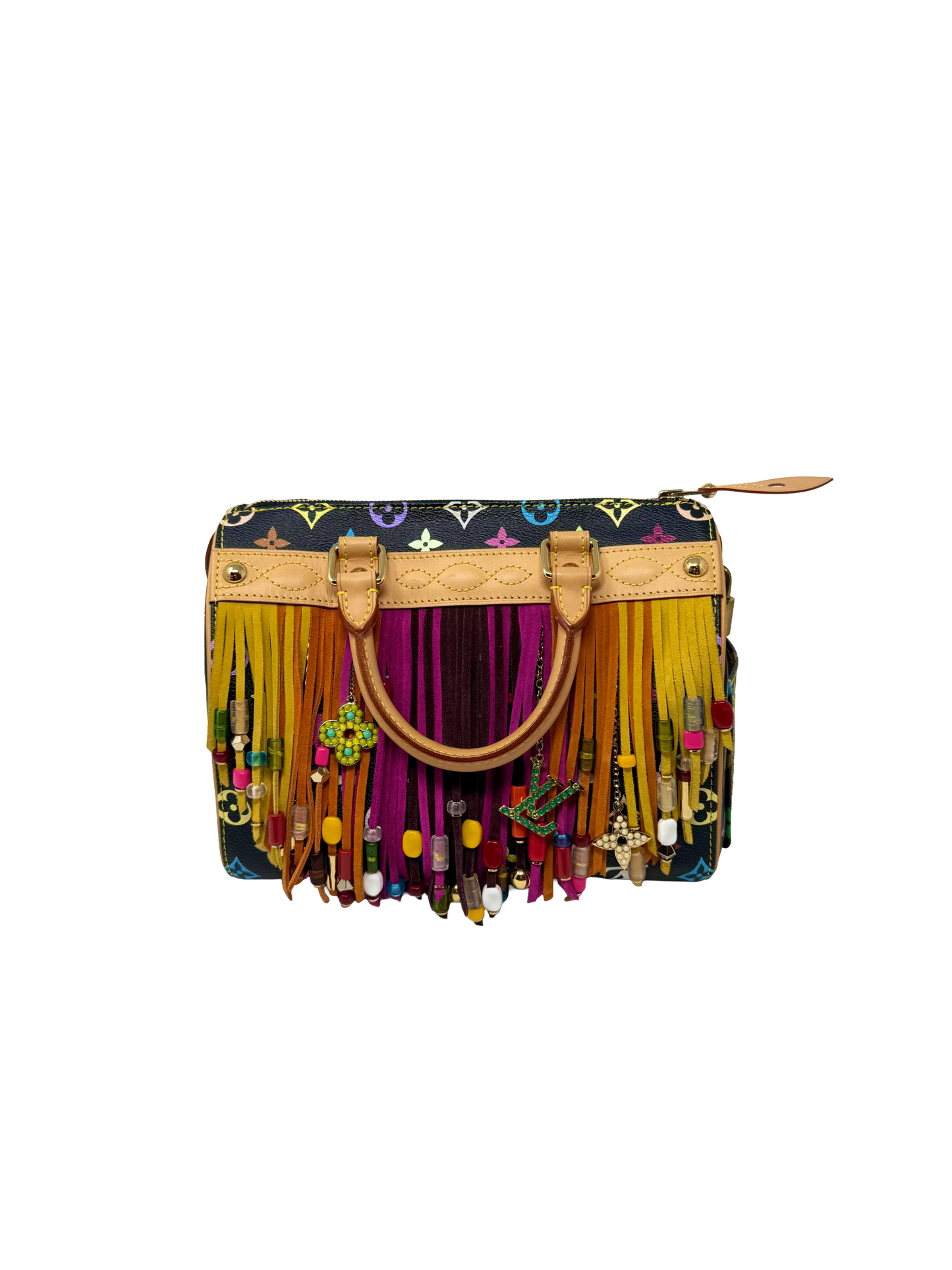 Louis Vuitton Takashi Murakami Speedy 25 Fringe Multicolor Black