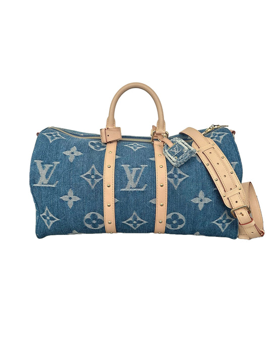 Louis Vuitton Denim Keepall Bandouliere 45 LV Remix