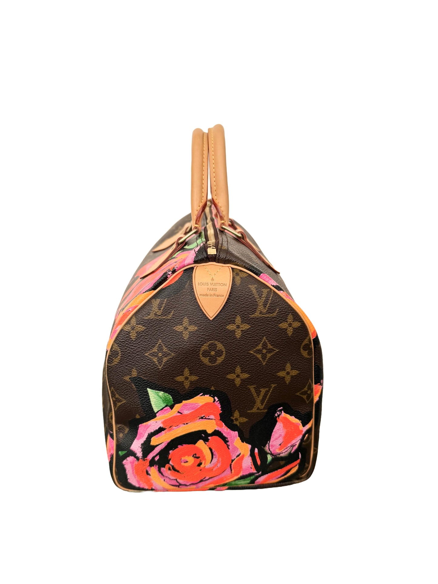 Louis Vuitton Stephen Sprouse Speedy 30 Graffiti Roses Monogram Pink Brown