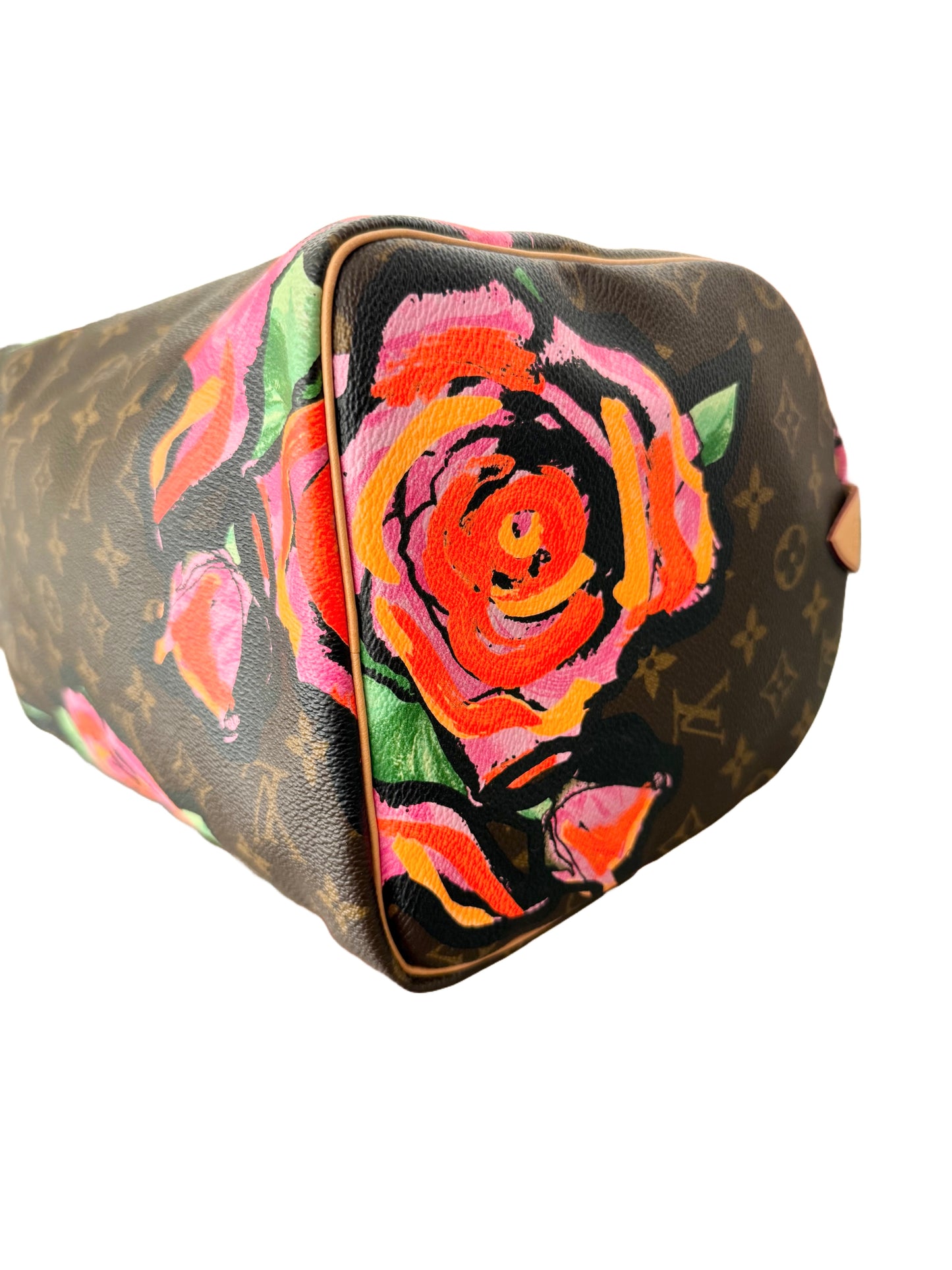 Louis Vuitton Stephen Sprouse Speedy 30 Graffiti Roses Monogram Pink Brown