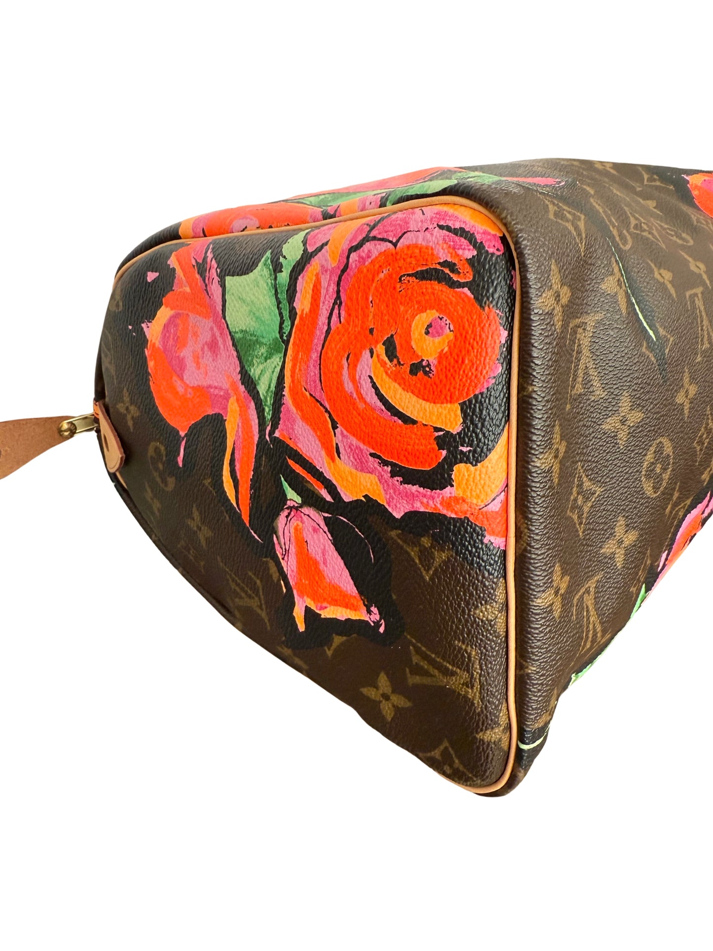 Louis Vuitton Stephen Sprouse Speedy 30 Graffiti Roses Monogram Pink Brown