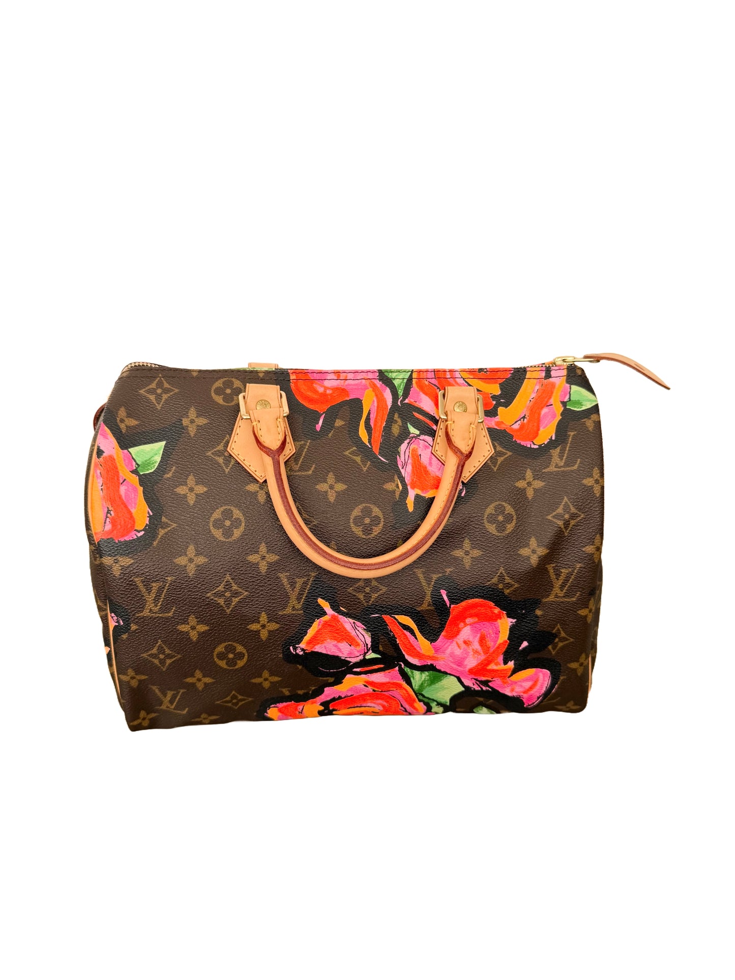 Louis Vuitton Stephen Sprouse Speedy 30 Graffiti Roses Monogram Pink Brown