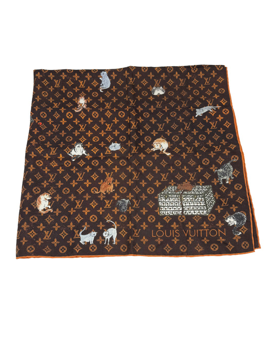 Louis Vuitton Grace Coddington Catogram Silk Scarf Square 90
