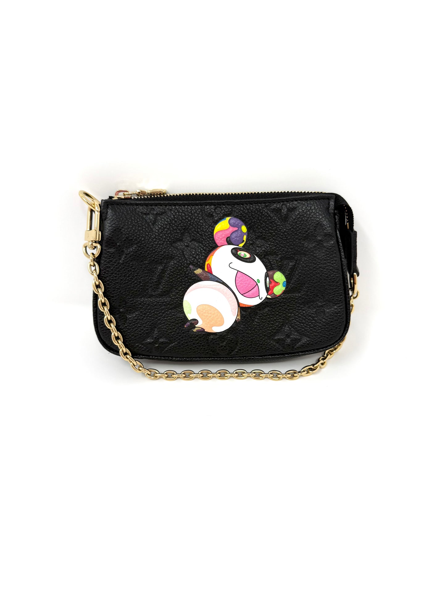 Louis Vuitton Takashi Murakami Multicolor Panda Mini Pochette Accessoires Black