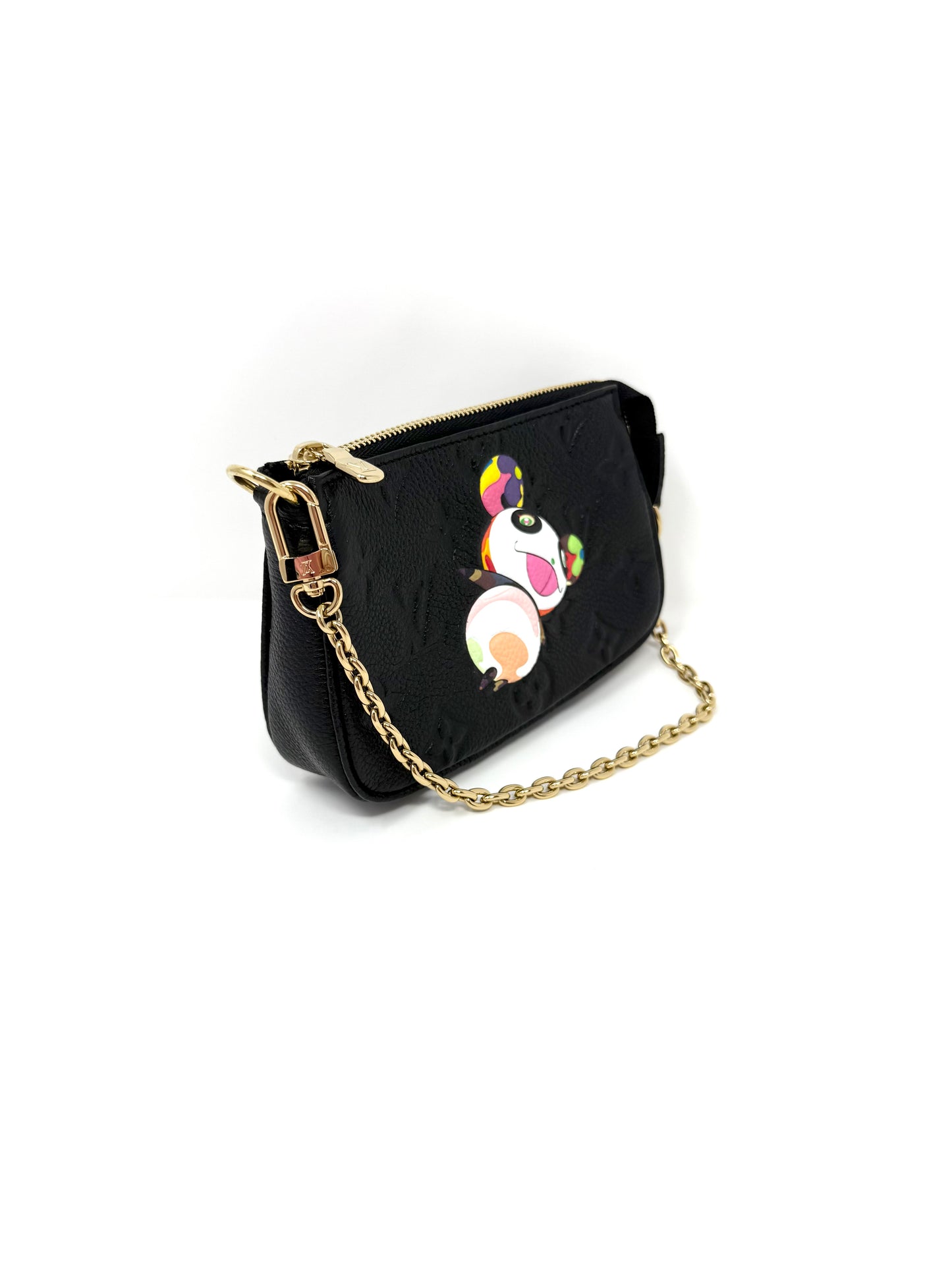 Louis Vuitton Takashi Murakami Multicolor Panda Mini Pochette Accessoires Black