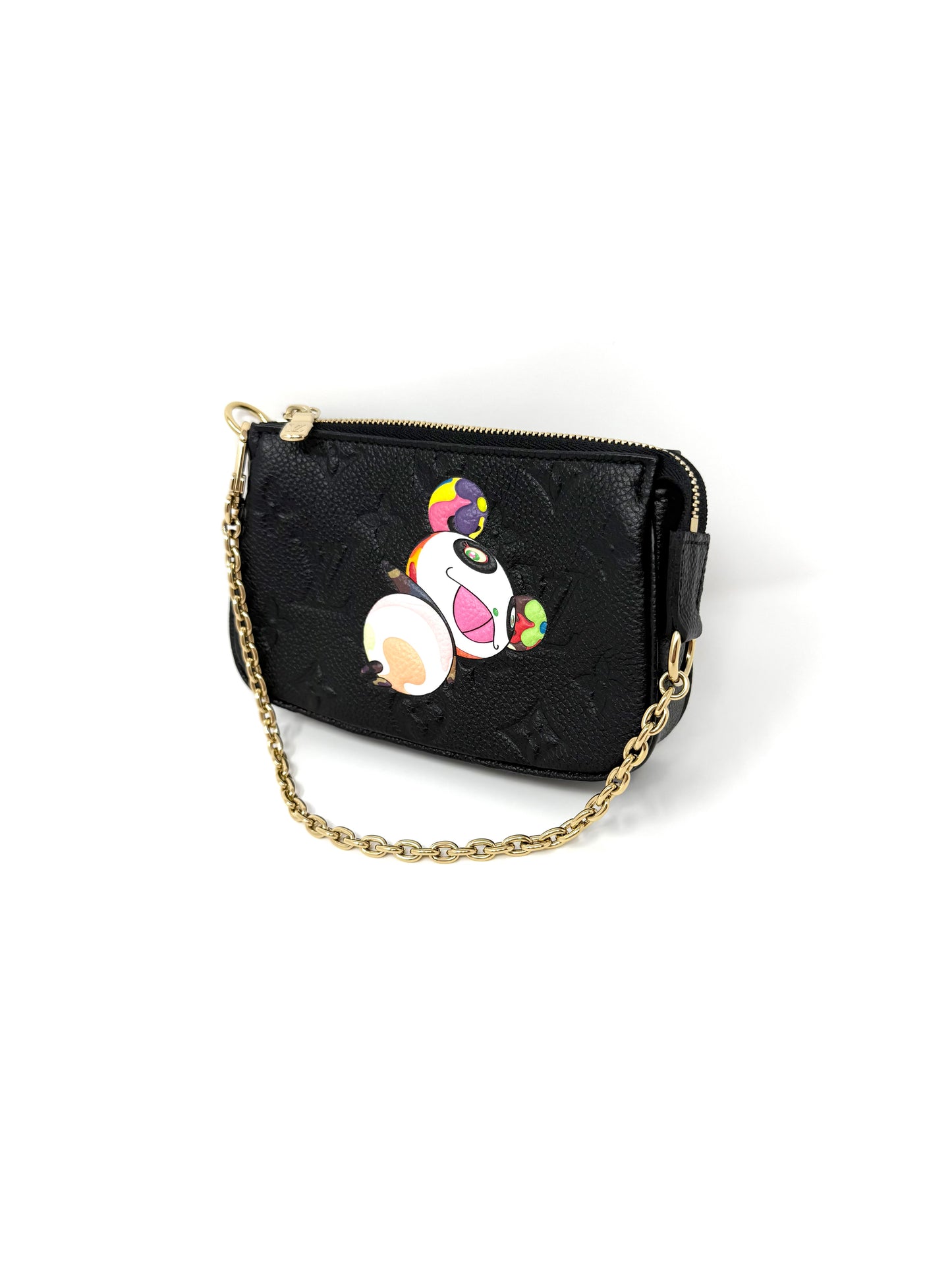 Louis Vuitton Takashi Murakami Multicolor Panda Mini Pochette Accessoires Black
