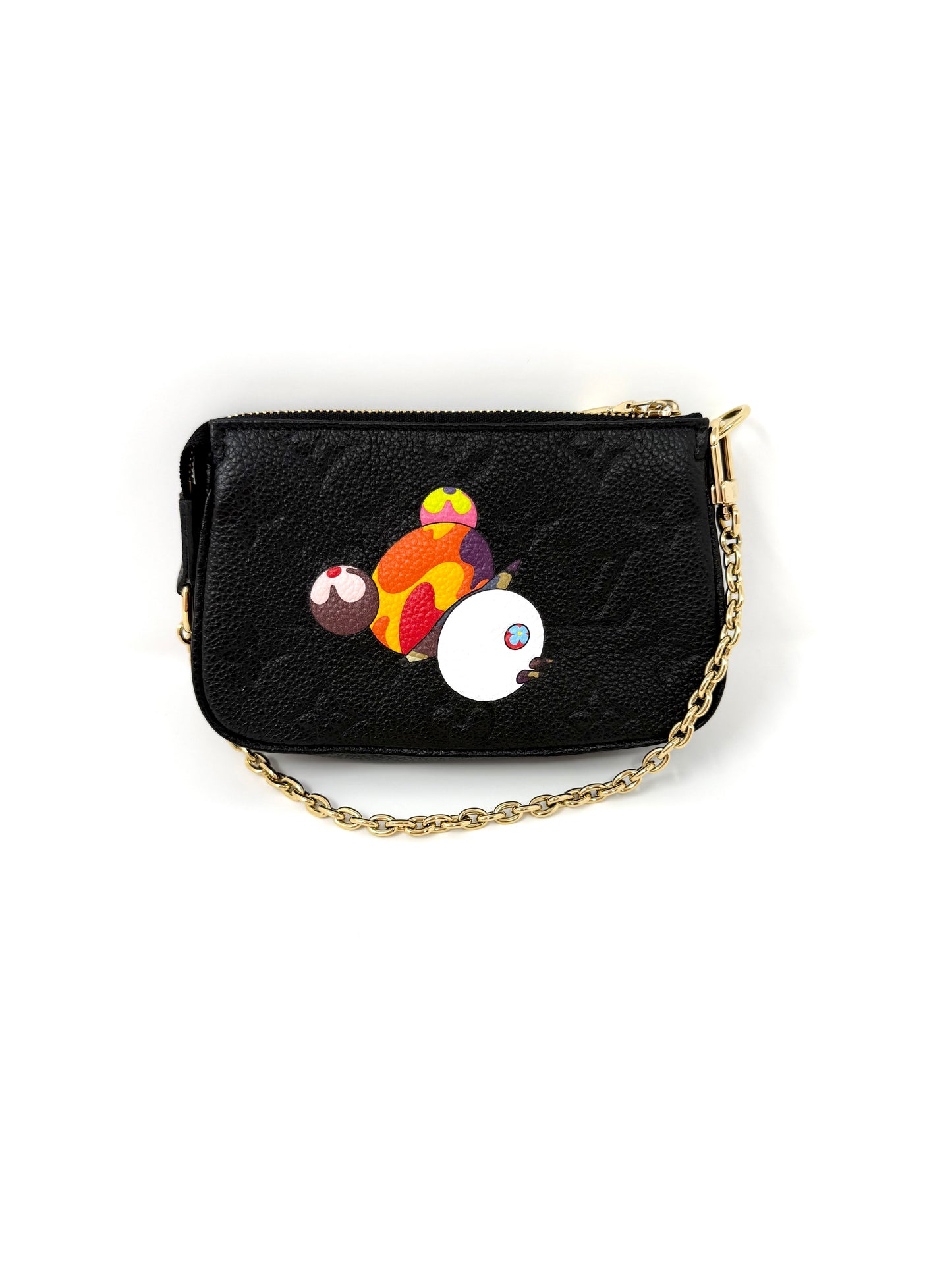 Louis Vuitton Takashi Murakami Multicolor Panda Mini Pochette Accessoires Black