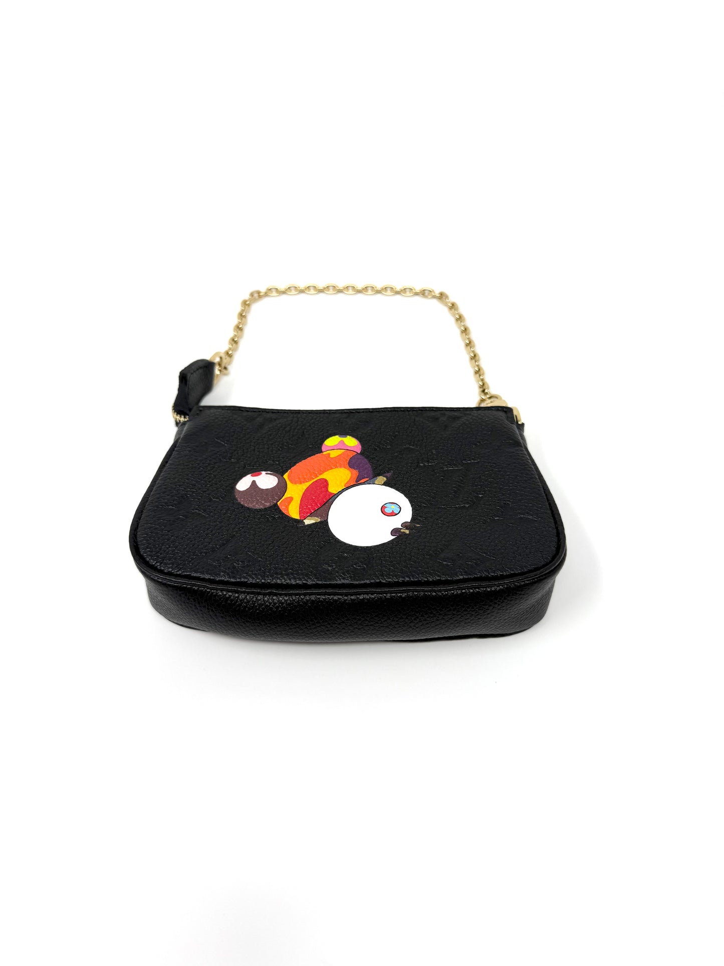Louis Vuitton Takashi Murakami Multicolor Panda Mini Pochette Accessoires Black