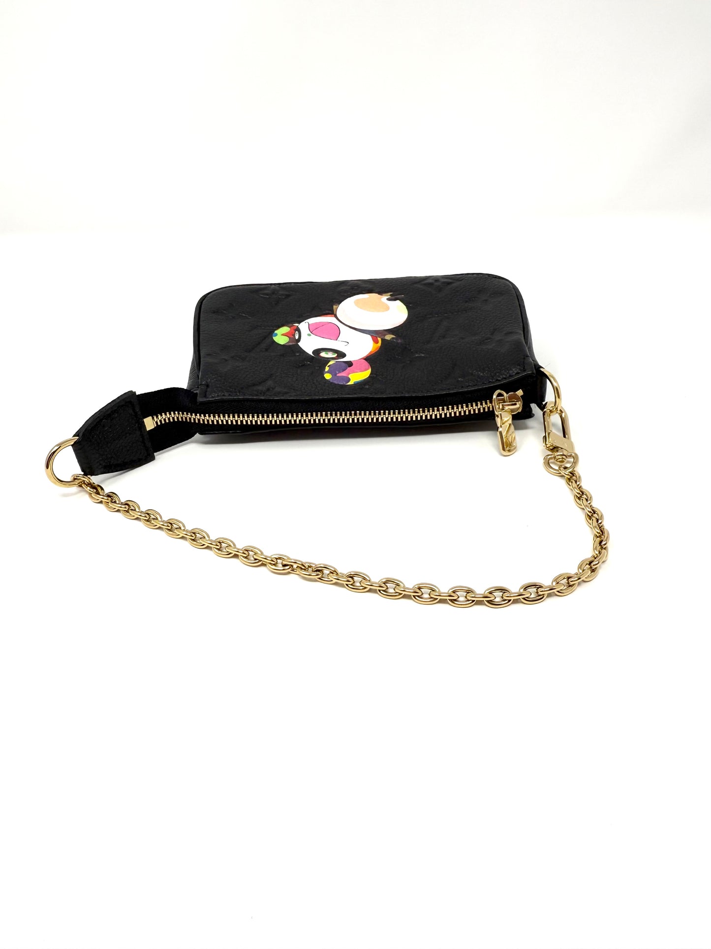 Louis Vuitton Takashi Murakami Multicolor Panda Mini Pochette Accessoires Black
