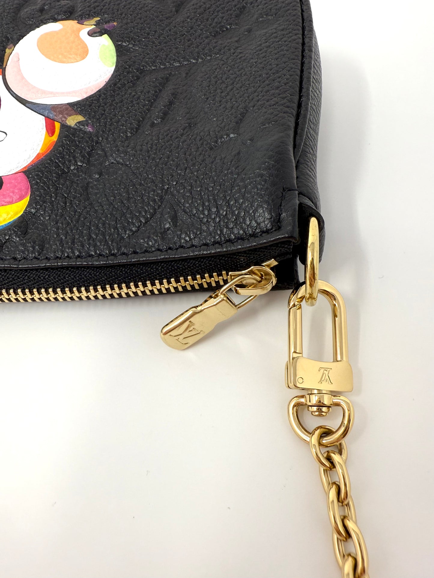 Louis Vuitton Takashi Murakami Multicolor Panda Mini Pochette Accessoires Black