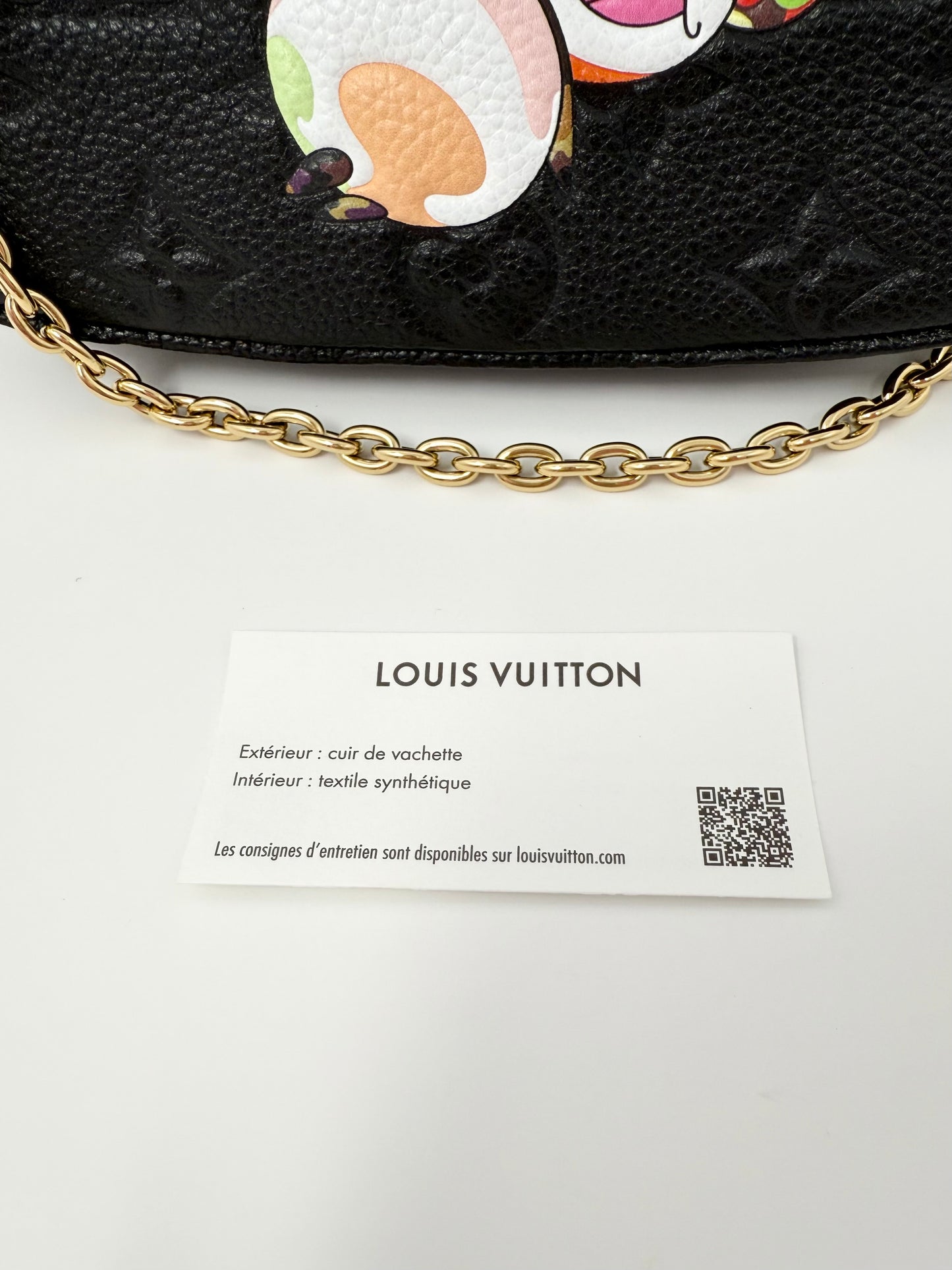 Louis Vuitton Takashi Murakami Multicolor Panda Mini Pochette Accessoires Black