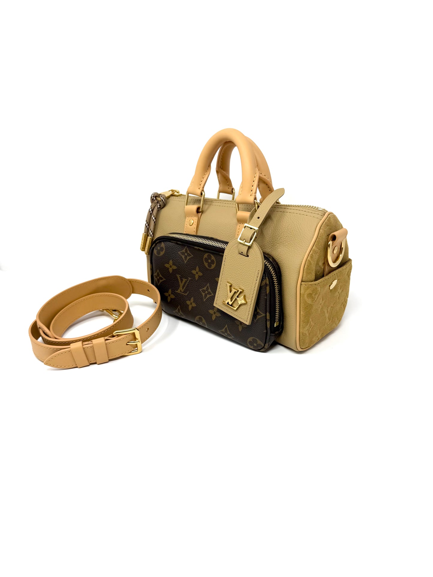 Louis Vuitton Keepall Cargo Bandouliere 25 Beige Khaki Monogam