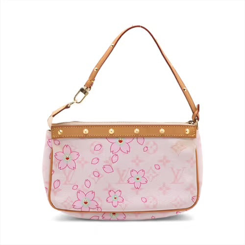 Louis Vuitton Takashi Murakami Pink Monogram Cherry Blossom Pochette Accessoires
